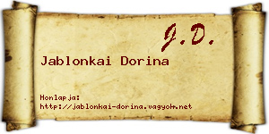 Jablonkai Dorina névjegykártya