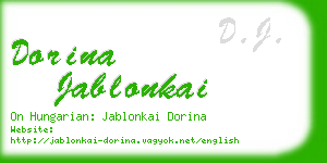 dorina jablonkai business card